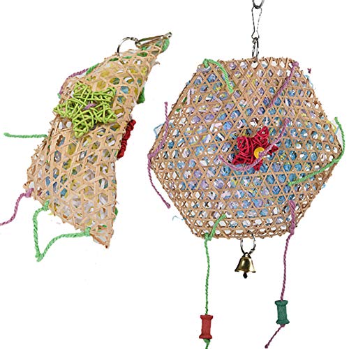 FAMKIT 2 x Vogel-Kauspielzeug, Papageienkäfig, zum Aufhängen, Spielzeug für Nymphensittiche (Zubehör, zufällige Farbe) von FAMKIT