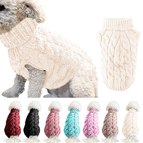 FAMKIT Pet Dog Rollkragenpullover mit Rollkragenpullover, Pet Dog Kleidung Outwear Fashion Warm Pullover Knitwear (Bitte wählen Sie vor dem Kauf eine größere Größe gemäß der Größentabelle) von FAMKIT