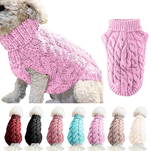 FAMKIT Pet Dog Rollkragenpullover mit Rollkragenpullover, Pet Dog Kleidung Outwear Fashion Warm Pullover Knitwear (Bitte wählen Sie vor dem Kauf eine größere Größe gemäß der Größentabelle) von FAMKIT