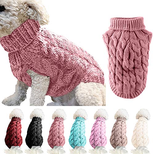 FAMKIT Pet Dog Rollkragenpullover mit Rollkragenpullover, Pet Dog Kleidung Outwear Fashion Warm Pullover Knitwear (Bitte wählen Sie vor dem Kauf eine größere Größe gemäß der Größentabelle) von FAMKIT