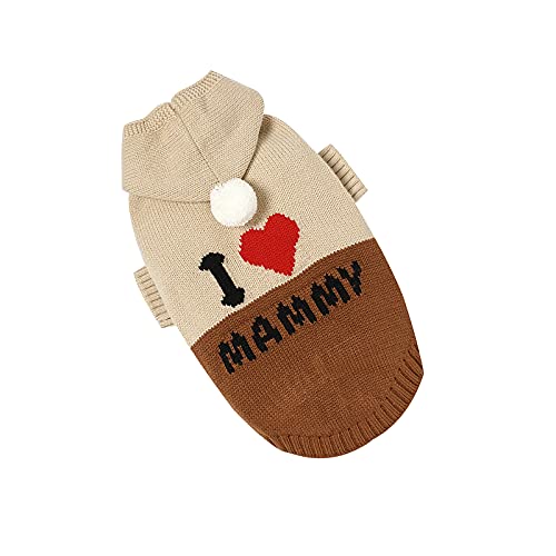 FAMKIT Hundepullover mit Kapuze und Aufschrift "I My Mommy", für kleine Hunde von FAMKIT