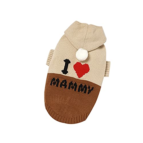 FAMKIT Hundepullover mit Kapuze und Aufschrift "I My Mommy", für kleine Hunde von FAMKIT