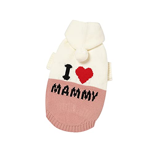 FAMKIT Hundepullover mit Kapuze und Aufschrift "I My Mommy", für kleine Hunde von FAMKIT