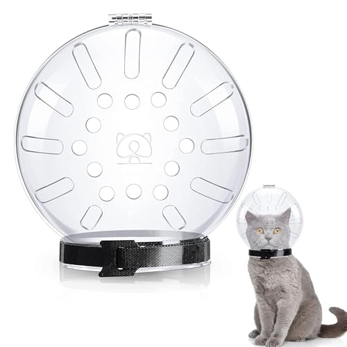 FAMKIT Katzen-Maulkorb, transparent, atmungsaktiv, Anti-Biss-Kapuze, Astronautenhelm für Katzen, Fellpflege, Baden von FAMKIT