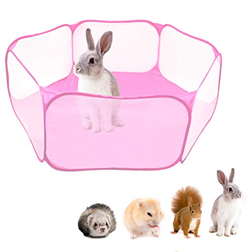 FAMKIT Pet Playpen Tragbarer Pop, Kleintierzelt Reptilienkäfig, Atmungsaktiver transparenter Pet Playpen für Meerschweinchen, Kaninchen, Hamster, Chinchillas und Igel Blau von FAMKIT