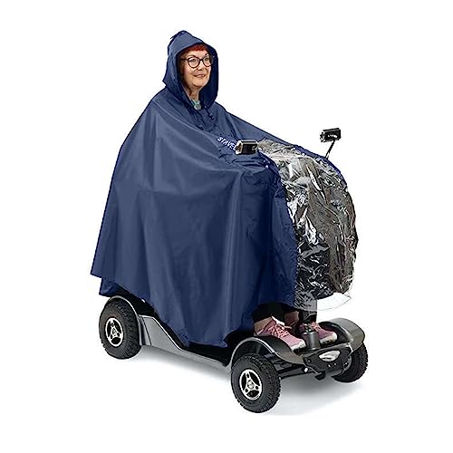 FAMKIT Rollstuhl-Regenponcho mit Kapuze, vollständig wasserdicht, Umhang für Outdoor-Aktivitäten für alte Roller, elektrisches Vierrad von FAMKIT