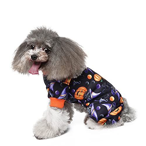 Halloween Hund Pyjama Kleidung Weihnachten Hund Overall Haustier Festival Kostüm Bekleidung Overall Hund Welpen Strampler Bodysuit für Halloween Weihnachten von FAMKIT