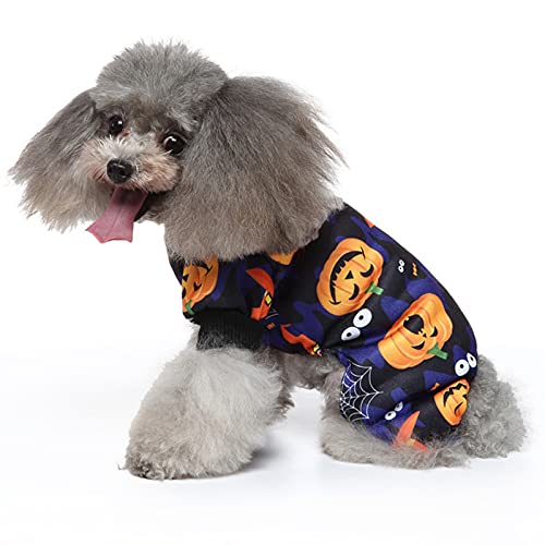 Halloween Hund Pyjama Kleidung Weihnachten Hund Overall Haustier Festival Kostüm Bekleidung Overall Hund Welpen Strampler Bodysuit für Halloween Weihnachten von FAMKIT