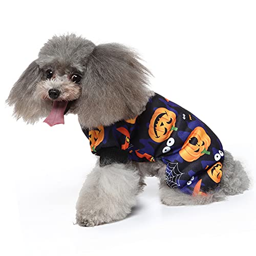 Halloween Hund Pyjama Kleidung Weihnachten Hund Overall Haustier Festival Kostüm Bekleidung Overall Hund Welpen Strampler Bodysuit für Halloween Weihnachten von FAMKIT