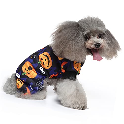 Halloween Hund Pyjama Kleidung Weihnachten Hund Overall Haustier Festival Kostüm Bekleidung Overall Hund Welpen Strampler Bodysuit für Halloween Weihnachten von FAMKIT