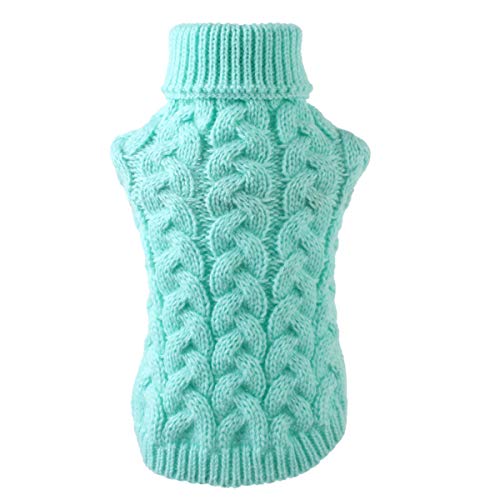 Kleiner Hundepullover Haustier Winter Strickpullover Rollkragen Welpen Pullover Niedlich Strickpullover Weich Warm für Kleine Hunde Welpen Kätzchen Katze von FAMKIT