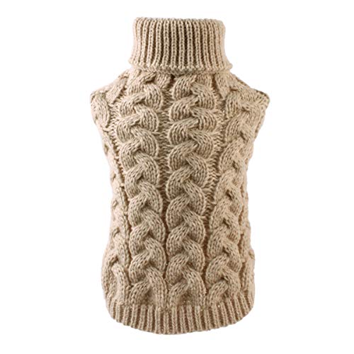 Kleiner Hundepullover Haustier Winter Strickpullover Rollkragen Welpen Pullover Niedlich Strickpullover Weich Warm für Kleine Hunde Welpen Kätzchen Katze von FAMKIT