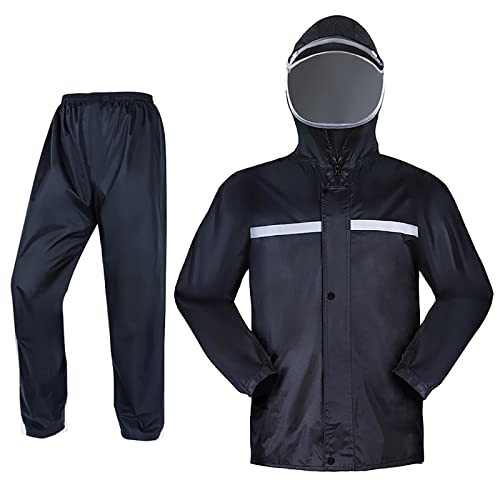 Regenanzüge für Erwachsene, wasserdicht, leicht, Regenausrüstung, mit Kapuze, Wanderer, Regenmantel mit Hose, Unisex, Regenjacke und Hose für Radfahren, Wandern, Laufen von FAMKIT