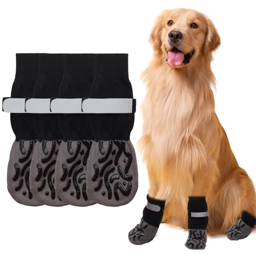 2 Paar Hundesocken mit Anti-Rutsch-Gerät, Hundesocken Pfoten stoppen Lecken erhöhen den Halt Hund Pfotenschutz verstellbare Hundeschuhe Hundeschuhe Hundeschuhe für ältere Hunde auf Hartholzboden Gehen 2 Paar Hundesocken mit Anti-Rutsch-Gerät, Hundesocken Pfoten stoppen Lecken erhöhen den Halt Hund Pfotenschutz verstellbare Hundeschuhe Hundeschuhe Hundeschuhe für ältere Hunde auf Hartholzboden Gehen von FANGCCC