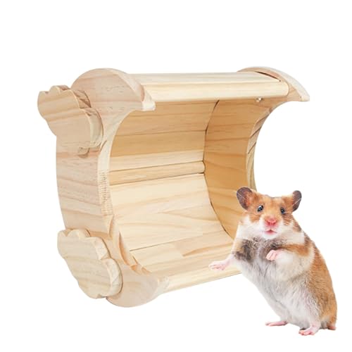 FANGZ Chinchilla-Haus aus Holz, Kleintierhütte | Mondförmiger Chinchilla-Lebensraum - Hamster-Lebensraum, Hasenhaus, Zuckergleithütte für Meerschweinchen, Chinchilla, Eichhörnchen, Igel von FANGZ