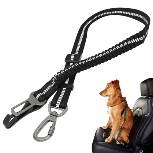 FANGZ Hunde-Autogeschirr-Sicherheitsgurt,Hunde-Auto-Sicherheitsgurt | Einziehbarer Sicherheitsgurt für Hunde,Elastisches, reflektierendes Hunde-Sicherheitsgurtgeschirr, Autogeschirr für Hunde, von FANGZ