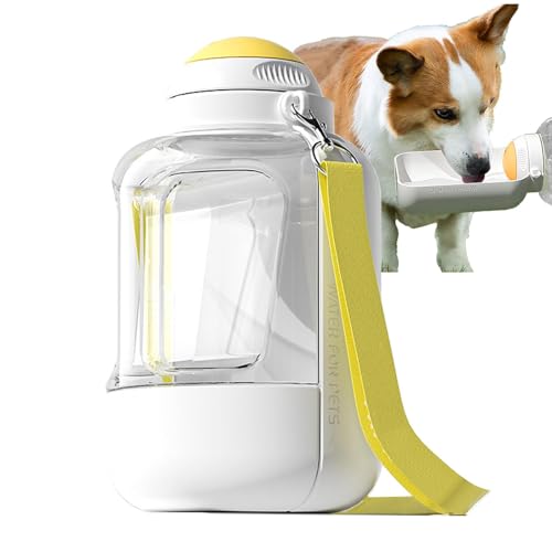 FANGZ Hunde-Reisewasserflasche,Reisewasserflasche für Hunde | Auslaufsicherer Wasserspender für Hunde mit großer Kapazität - Innovativer multifunktionaler tragbarer Wasserspender für Camping, Wandern, von FANGZ