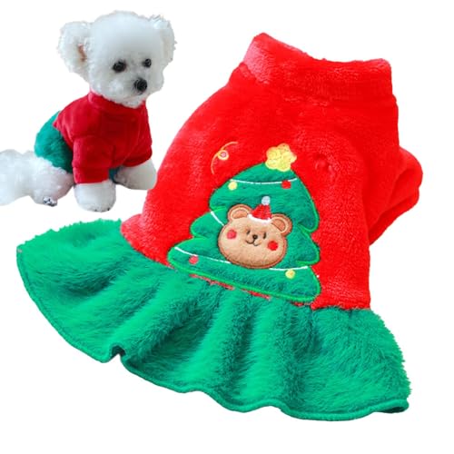 FANGZ Kleines Hunde-Weihnachtskleid, Weihnachtskleid für Hunde,Weihnachtshundekleidung Hundekleid - Warme Haustierkleider, Katzenbekleidung, Hunde-Weihnachtsoutfit für kleine und mittelgroße Hunde und von FANGZ