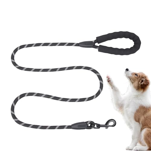 FANGZ Strapazierfähige Hundeleine aus Seil, Welpenleine für Hunde,5 Zoll sicheres verstellbares reflektierendes Traktionsseil - Hundeleine zum Spazierengehen, Laufen, Training, langen Spaziergängen von FANGZ