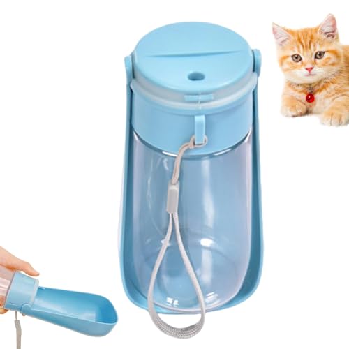 FANGZ Wasserflaschen für Spaziergänge mit Hunden, Reisewasserflasche für Hunde,450 ml Trinknapfspender für Haustiere | Tragbare Hundewasserflasche mit Umhängeband, Haustier-Welpen-Futterflasche von FANGZ