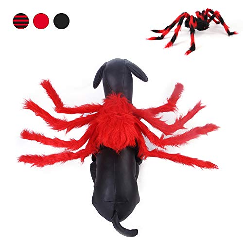 FANSU Halloween Haustier Kostüm Hund Cosplay-Kostüm, Spinne Flügel Modellieren,Kreativität Hunde und Katzen Komisch Kostüm,für Partys Halloween Pet (L,rot) von FANSU