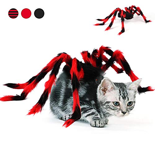 FANSU Halloween Haustier Kostüm Hund Cosplay-Kostüm, Spinne Flügel Modellieren,Kreativität Hunde und Katzen Komisch Kostüm,für Partys Halloween Pet (S,Schwarz Rot) von FANSU