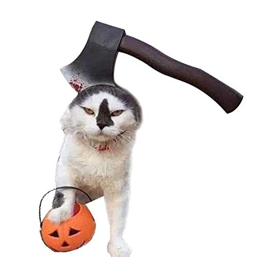 FANSU Halloween Kostüm Hund Haustier Hund Katze Halloween Kostüme, Einstellbare Kleidung Netter mit Komisch Kopfbedeckung Party Cosplay Dekoration (M,Axt) von FANSU