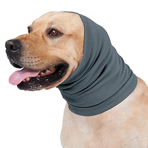 FANSU Hrenschutz für Hunde, 2 Stück Hündohr Muffs Noise Protection, Snoods für Hunde, Ohrenschützer Hundehals Ohrenwärmer Hundeohrenschutz zur Geräuschreduzierung (L,Graublau) von FANSU