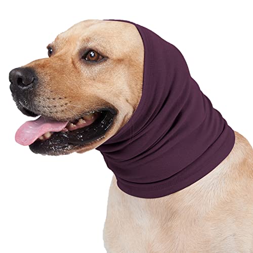 FANSU Hrenschutz für Hunde, 2 Stück Hündohr Muffs Noise Protection, Snoods für Hunde, Ohrenschützer Hundehals Ohrenwärmer Hundeohrenschutz zur Geräuschreduzierung (L,Tiefviolett) von FANSU