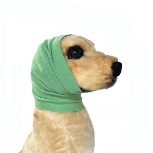 FANSU Hrenschutz für Hunde, Hündohr Muffs Noise Protection, Snoods für Hunde, 2 Stück Ohrenschützer Ohrenwärmer Hundehals Hundeohrenschutz zur Geräuschreduzierung (L,Grün) von FANSU