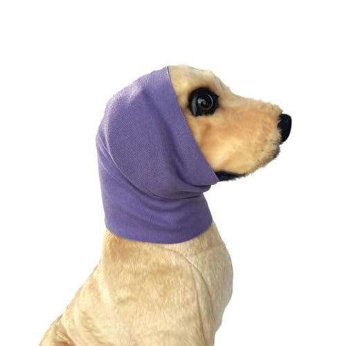 FANSU Hrenschutz für Hunde, Hündohr Muffs Noise Protection, Snoods für Hunde, 2 Stück Ohrenschützer Ohrenwärmer Hundehals Hundeohrenschutz zur Geräuschreduzierung (L,Lila) von FANSU