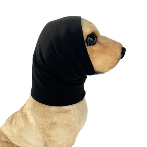 FANSU Hrenschutz für Hunde, Hündohr Muffs Noise Protection, Snoods für Hunde, 2 Stück Ohrenschützer Ohrenwärmer Hundehals Hundeohrenschutz zur Geräuschreduzierung (L,Schwarz) von FANSU