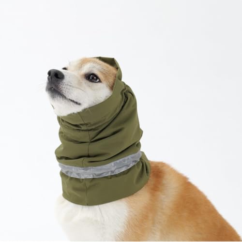 FANSU Hrenschutz für Hunde, Wasserdicht Hündohr Muffs, Einstellbar Snoods für Hunde, Wärmer Ohrenschützer Hundehals Ohrenwärmer Hundeohrenschutz zur Geräuschreduzierung (L,Grün) von FANSU