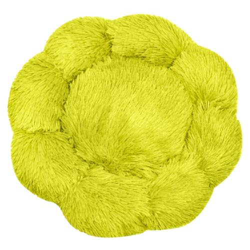 FANSU Hundebett Hundekissen Plüsch Blumen Weichem Hundesofa rutschfest Base Katzenbett Donut für Kleine Mittlere oder große Hunde (Grasgrün,4XL:100CM) von FANSU