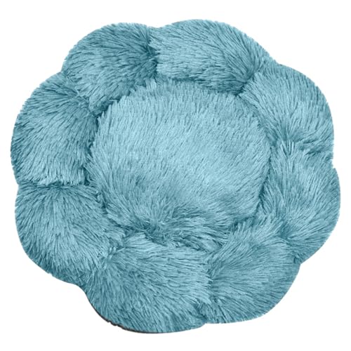 FANSU Hundebett Hundekissen Plüsch Blumen Weichem Hundesofa rutschfest Base Katzenbett Donut für Kleine Mittlere oder große Hunde (Smaragdgrün,2XL:80CM) von FANSU