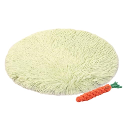 FANSU Hundebett Katzenbett Flauschig Hundebetten, Waschbar Plüsch Weiche Beruhigende Haustierbett Waschbar für Kleine Mittlere oder große Hunde (M 50x50x3cm,Hellgrün) von FANSU