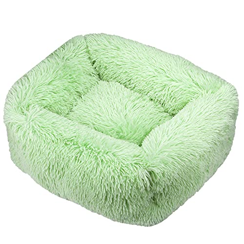 FANSU Hundebett Quadrat Hundekissen Plüsch weichem Hundesofa rutschfest Base Katzenbett Donut Größe und Farbe wählbar (L,Grün) von FANSU