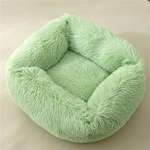 FANSU Hundebett Quadrat Hundekissen Plüsch weichem Hundesofa rutschfest Base Katzenbett Donut für Kleine Mittlere oder große Hunde (S,Fruchtgrün) von FANSU