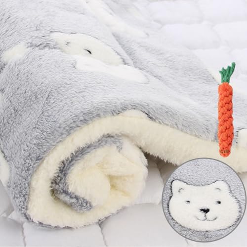 FANSU Hundebett Waschbar Flanell Lambswool Katzenbett Flauschig Hundebetten, Weiche Beruhigende Haustierbett Abnehmbar und Waschbar für Kleine Mittlere Hunde (49x32cm,Grauer Bär) von FANSU