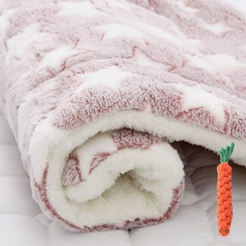 FANSU Hundebett Waschbar Flanell Lambswool Katzenbett Flauschig Hundebetten, Weiche Beruhigende Haustierbett Abnehmbar und Waschbar für Kleine Mittlere Hunde (69x52cm,Rosa Sterne) von FANSU