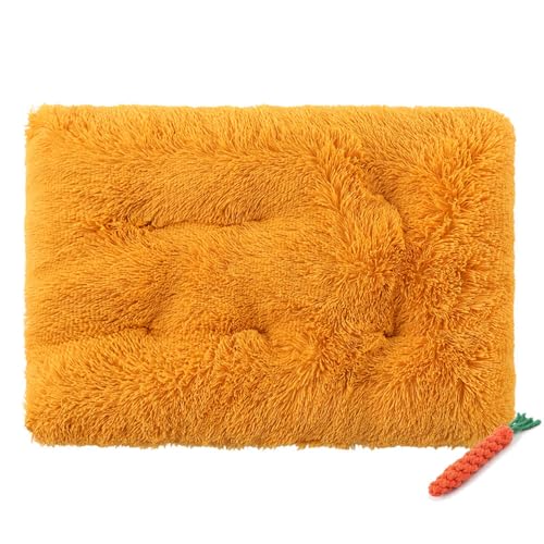 FANSU Hundebett Waschbar Katzenbett Flauschig Hundebetten, Weiche Beruhigende Haustierbett Abnehmbar und Waschbar für Kleine Mittlere oder große Hunde (3XL-125X85CM,Gelb) von FANSU