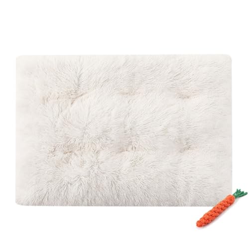 FANSU Hundebett Waschbar Katzenbett Flauschig Hundebetten, Weiche Beruhigende Haustierbett Abnehmbar und Waschbar für Kleine Mittlere oder große Hunde (XS-45X30CM,Weiß) von FANSU