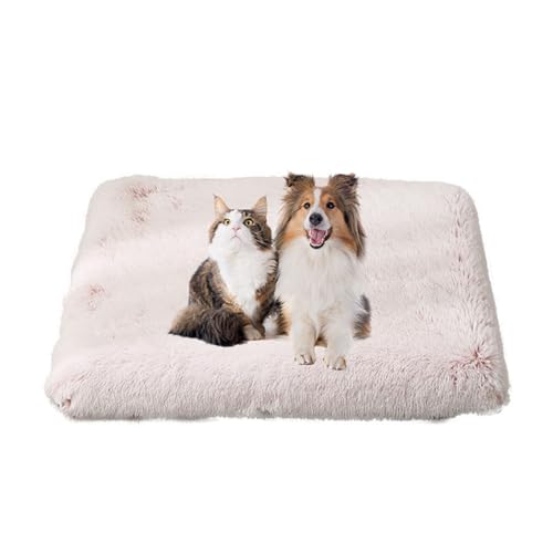 FANSU Hundebett Waschbar Katzenbett Flauschig Hundebetten Weiche Beruhigende Haustierbett Abnehmbar und Waschbar für Kleine Mittlere oder große Hunde (100X75X10CM,Farbverlauf Rosa) von FANSU