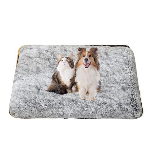 FANSU Hundebett Waschbar Katzenbett Flauschig Hundebetten Weiche Beruhigende Haustierbett Abnehmbar und Waschbar für Kleine Mittlere oder große Hunde (100X75X10CM,Grau mit Farbverlauf) von FANSU