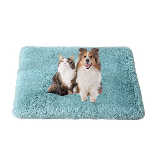 FANSU Hundebett Waschbar Katzenbett Flauschig Hundebetten Weiche Beruhigende Haustierbett Abnehmbar und Waschbar für Kleine Mittlere oder große Hunde (100X75X10CM,Smaragdgrün) von FANSU