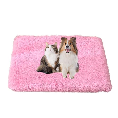 FANSU Hundebett Waschbar Katzenbett Flauschig Hundebetten Weiche Beruhigende Haustierbett Abnehmbar und Waschbar für Kleine Mittlere oder große Hunde (120X75X10CM,Leuchtendes Rosa) von FANSU