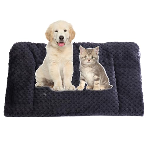 FANSU Hundebett Waschbar Katzenbett Flauschig Hundebetten Weiche Beruhigende Haustierbett Abnehmbar und Waschbar für Kleine Mittlere oder große Hunde (Dunkelgraues Karo,50 * 60cm) von FANSU