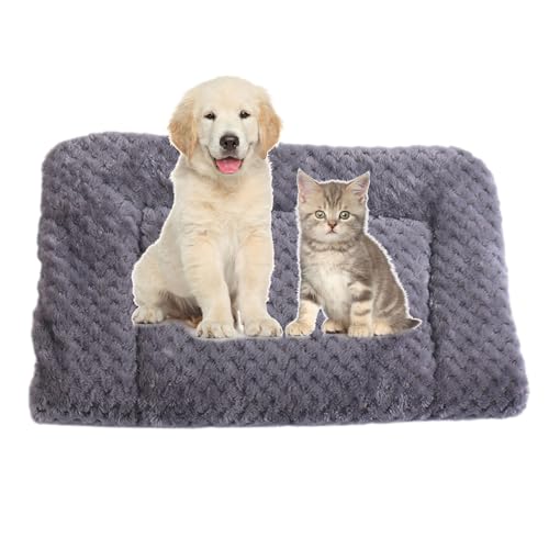 FANSU Hundebett Waschbar Katzenbett Flauschig Hundebetten Weiche Beruhigende Haustierbett Abnehmbar und Waschbar für Kleine Mittlere oder große Hunde (Grau kariert,80 * 100cm) von FANSU