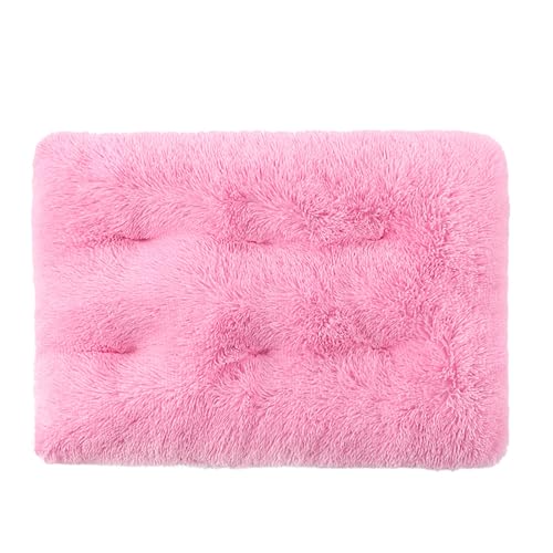 FANSU Hundebett Waschbar Katzenbett Flauschig Hundebetten Weiche Beruhigende Haustierbett Abnehmbar und Waschbar für Kleine Mittlere oder große Hunde (L-80X55CM,Rosa) von FANSU