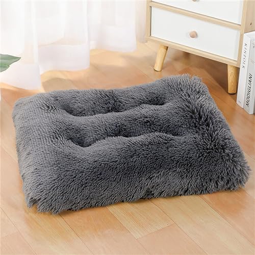 FANSU Hundebett Waschbar Katzenbett Flauschig Hundebetten Weiche Beruhigende Haustierbett Abnehmbar und Waschbar für Kleine Mittlere oder große Hunde (M60*40,Dark Grey) von FANSU